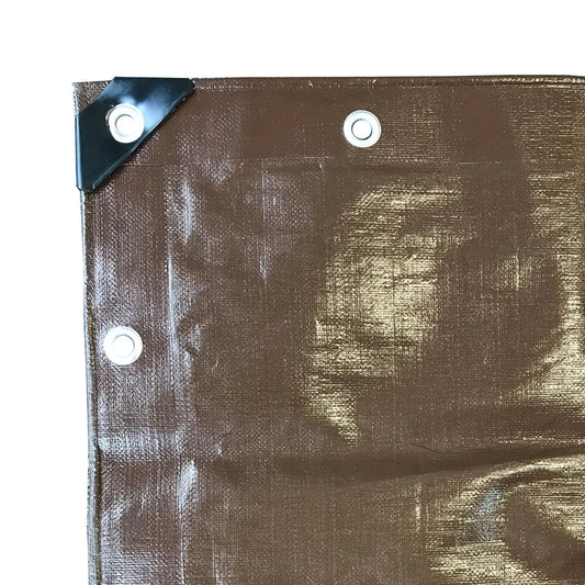 JMT-184970 Brown Waterproof Heavy Duty 12 Mil Poly Tarp Outdoor Shade for Carports and Trucks