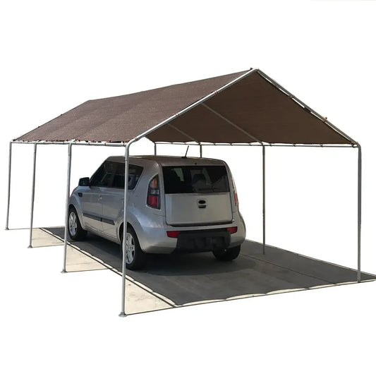 JMT-184970 Brown Waterproof Heavy Duty 12 Mil Poly Tarp Outdoor Shade for Carports and Trucks