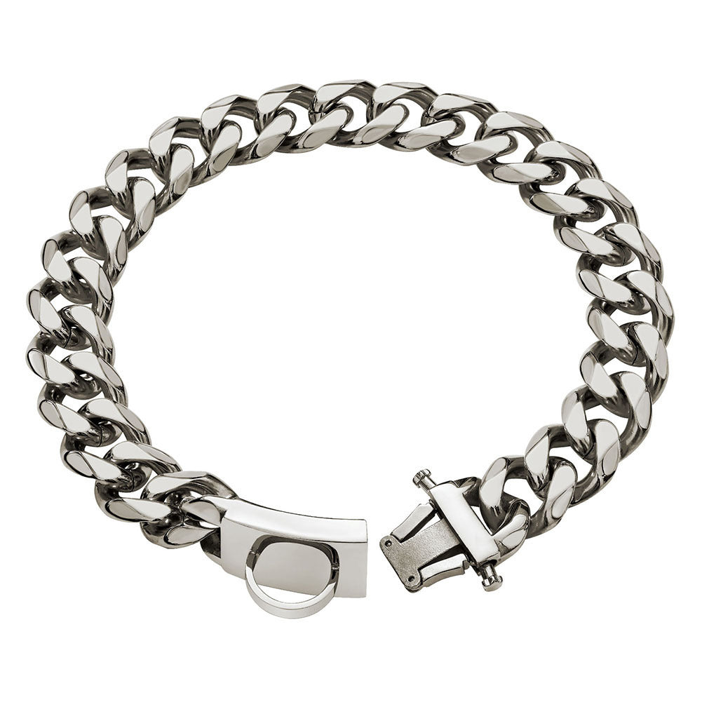 JMT-185162 Durable Stainless Steel Chain Dog Collar for Medium and Large Breeds - Anti-Bite Design, Multiple Sizes Available