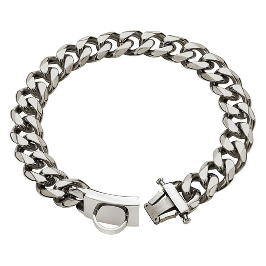 JMT-185162 Durable Stainless Steel Chain Dog Collar for Medium and Large Breeds - Anti-Bite Design, Multiple Sizes Available