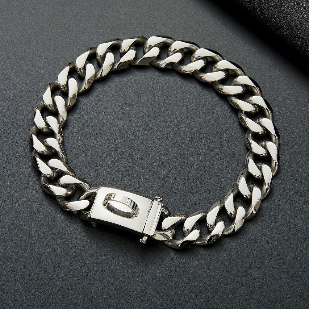 JMT-185162 Durable Stainless Steel Chain Dog Collar for Medium and Large Breeds - Anti-Bite Design, Multiple Sizes Available