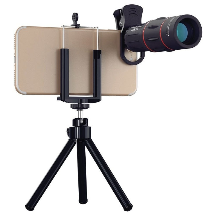 JMT-185354 18X Mobile Phone Telephoto Lens with Adjustable Focal Length and Clip Attachment