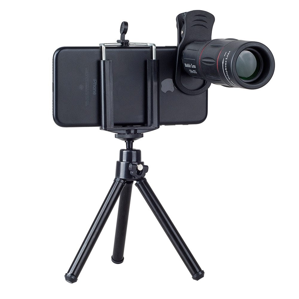 JMT-185354 18X Mobile Phone Telephoto Lens with Adjustable Focal Length and Clip Attachment