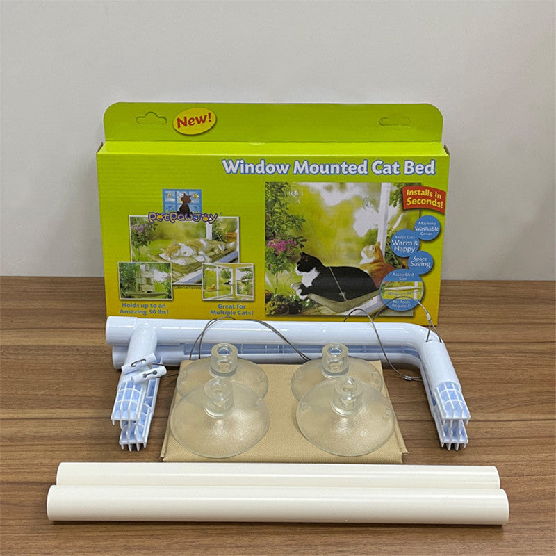 JMT-185354 Suction Cup Cat Hammock with Washable Cushion – Hanging Nest Pet Bed for Up to 20kg