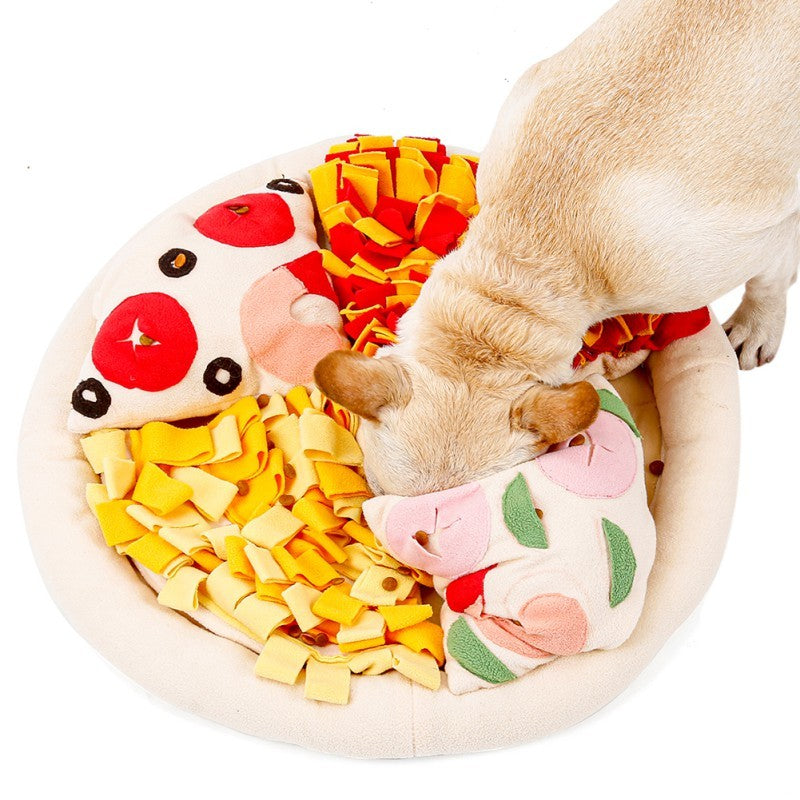 JMT-186634 Soft Polar Fleece Pizza Sniffing Pad with Anti-Skid Base and Educational Toys for Dogs