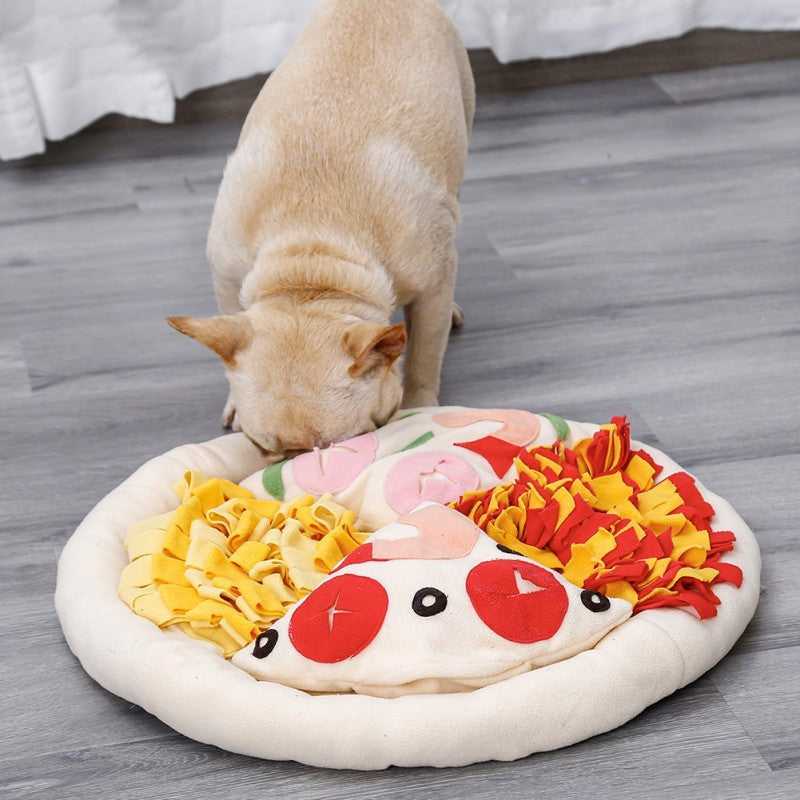 JMT-186634 Soft Polar Fleece Pizza Sniffing Pad with Anti-Skid Base and Educational Toys for Dogs