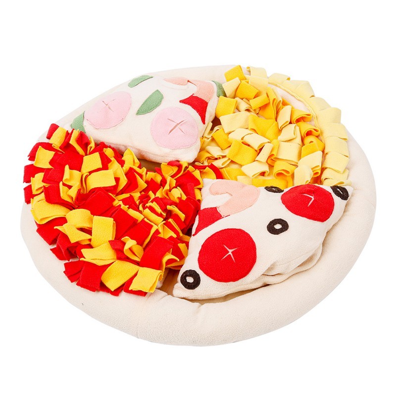 JMT-186634 Soft Polar Fleece Pizza Sniffing Pad with Anti-Skid Base and Educational Toys for Dogs