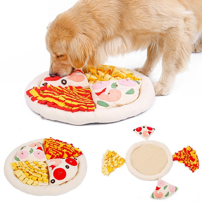 JMT-186634 Soft Polar Fleece Pizza Sniffing Pad with Anti-Skid Base and Educational Toys for Dogs