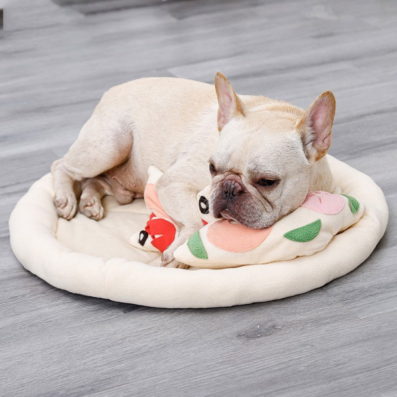 JMT-186634 Soft Polar Fleece Pizza Sniffing Pad with Anti-Skid Base and Educational Toys for Dogs