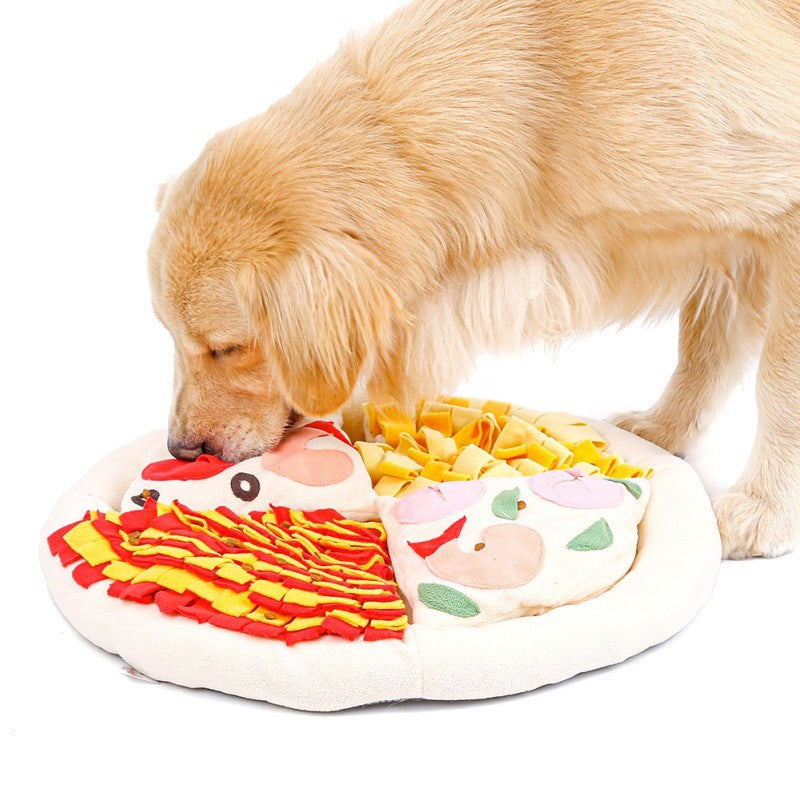 JMT-186634 Soft Polar Fleece Pizza Sniffing Pad with Anti-Skid Base and Educational Toys for Dogs