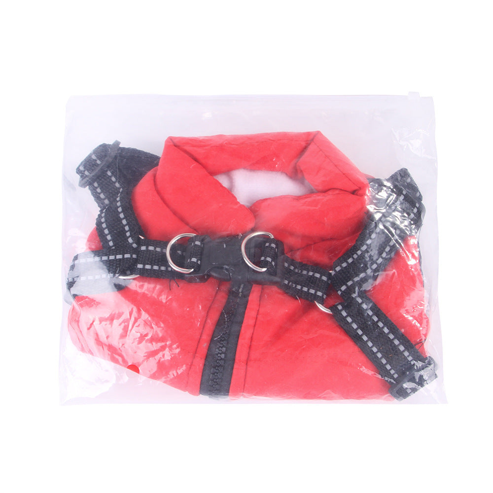 JMT-186826 Cozy Polyester Dog Vest for Autumn and Winter - Casual Fit in Red and Navy Blue, Multiple Sizes Available