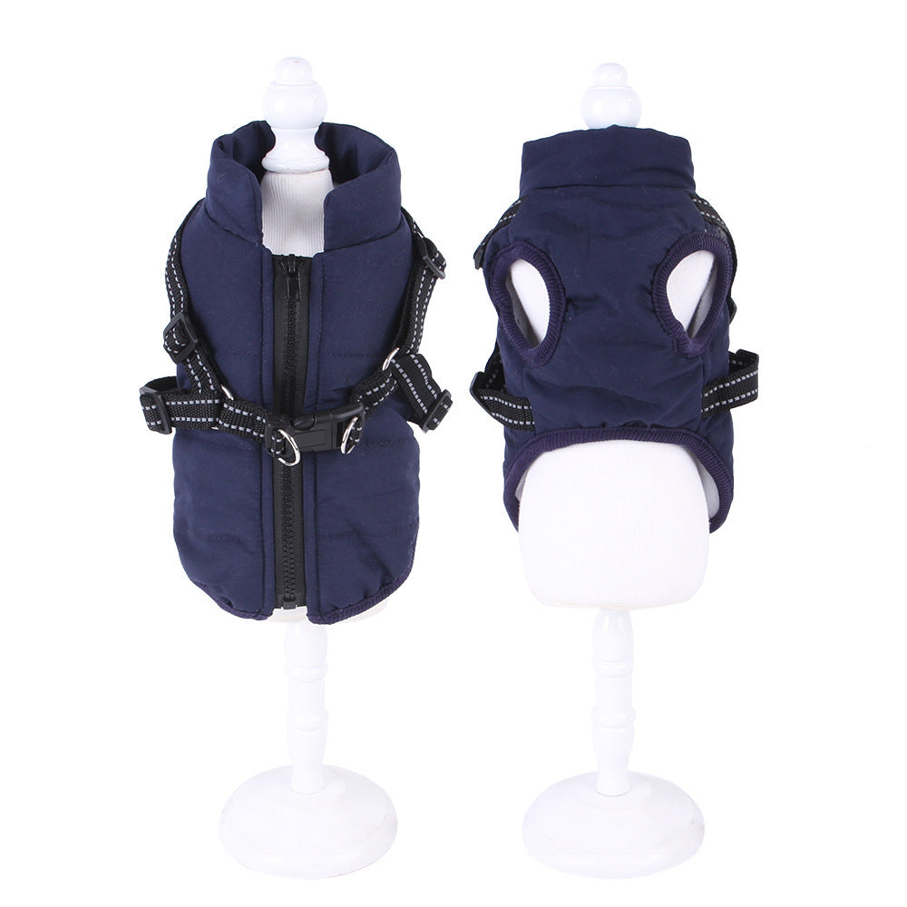 JMT-186826 Cozy Polyester Dog Vest for Autumn and Winter - Casual Fit in Red and Navy Blue, Multiple Sizes Available