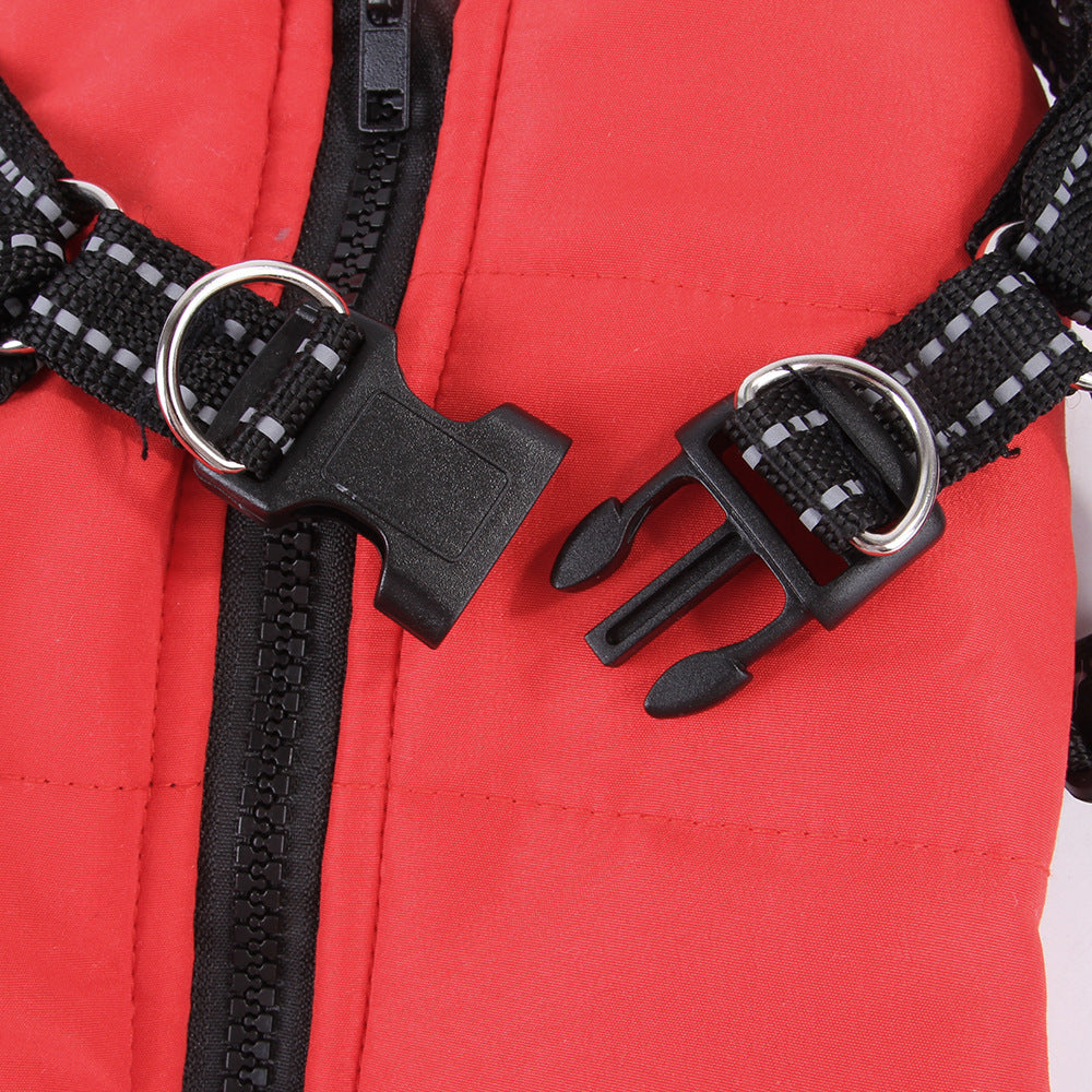 JMT-186826 Cozy Polyester Dog Vest for Autumn and Winter - Casual Fit in Red and Navy Blue, Multiple Sizes Available