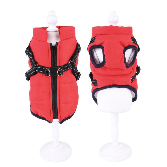 JMT-186826 Cozy Polyester Dog Vest for Autumn and Winter - Casual Fit in Red and Navy Blue, Multiple Sizes Available