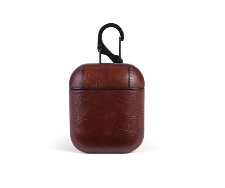 JMT-186826 Genuine Leather Earphone Case for Apple AirPods – Protective Charging Case Design