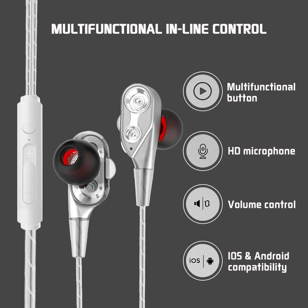 JMT-186826 Wired In-Ear Dual-Moving Coil Gaming Headset with Microphone for PC