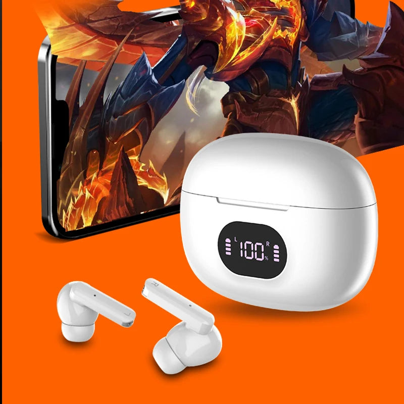 JMT-186826 Wireless Earbuds with Hi-Fi Sound and Waterproof Design, LED Display, and Built-in Mic