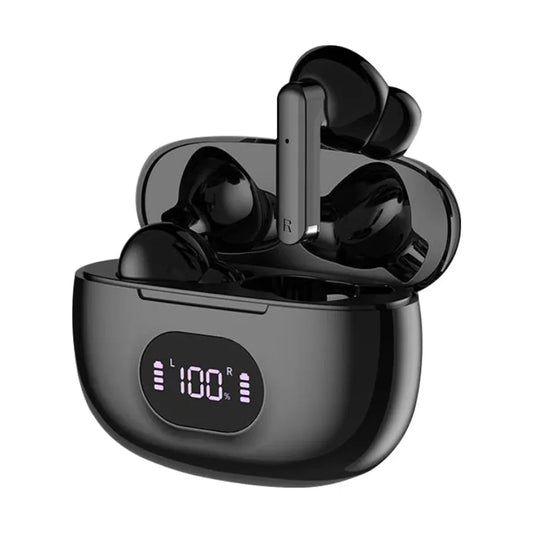 JMT-186826 Wireless Earbuds with Hi-Fi Sound and Waterproof Design, LED Display, and Built-in Mic