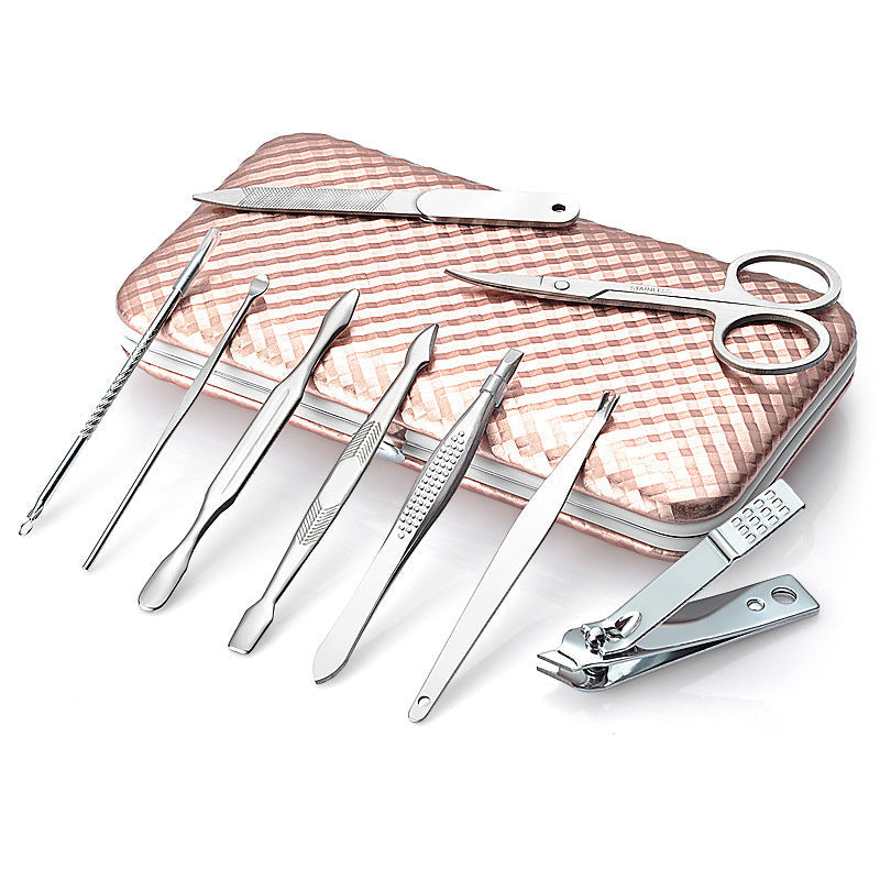 JMT-186954 12-Piece Stainless Steel Manicure Set for Beauty Care and Grooming