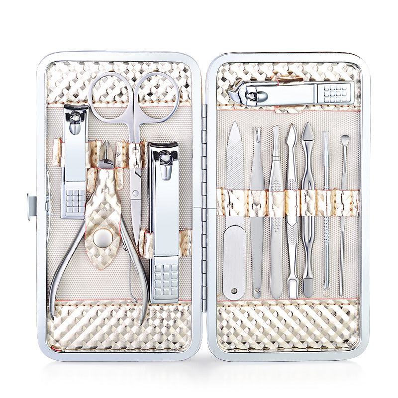JMT-186954 12-Piece Stainless Steel Manicure Set for Beauty Care and Grooming