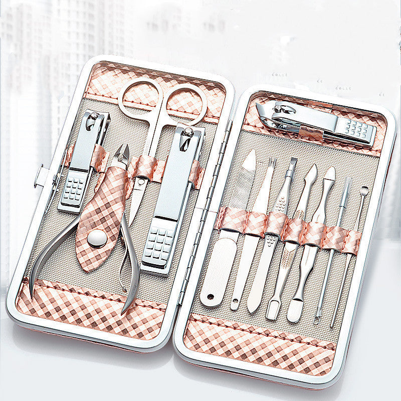 JMT-186954 12-Piece Stainless Steel Manicure Set for Beauty Care and Grooming