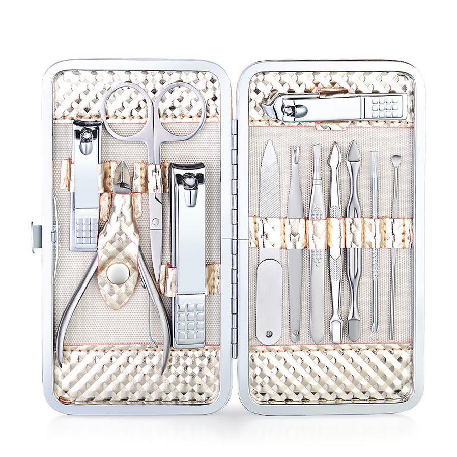 JMT-186954 12-Piece Stainless Steel Manicure Set for Beauty Care and Grooming
