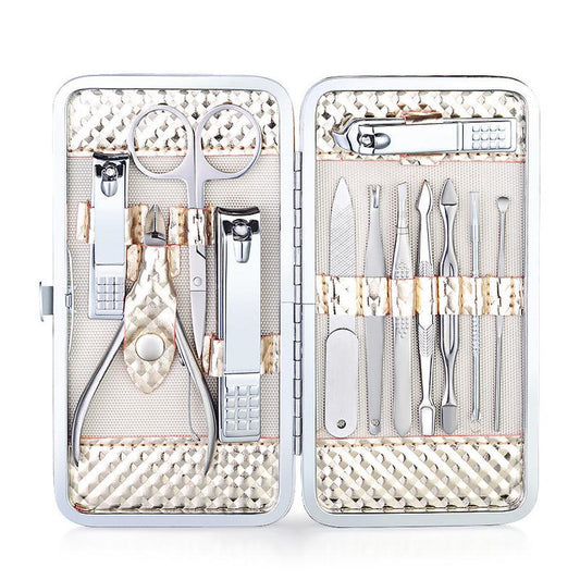 JMT-186954 12-Piece Stainless Steel Manicure Set for Beauty Care and Grooming