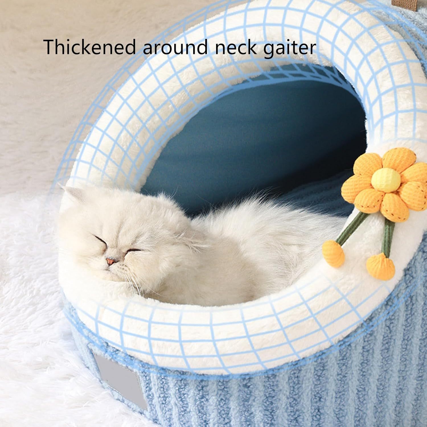 JMT-186954 Cozy Soft Cat Bed Cave with Removable Washable Pillow for Indoor Cats and Small Pets