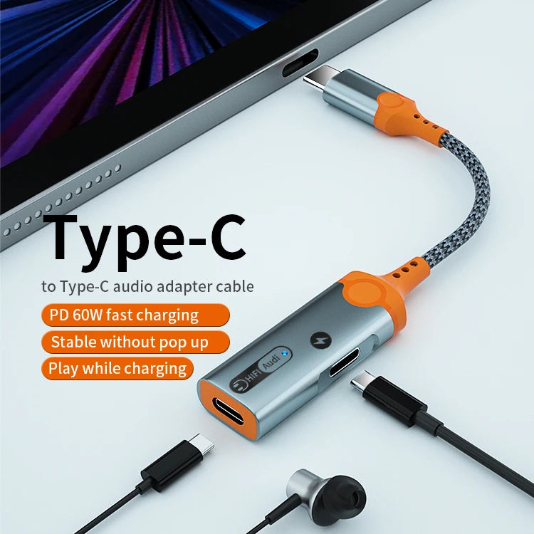 JMT-187146 60W Type-C Charging & Audio Adapter for iPhone 15 and Android Devices