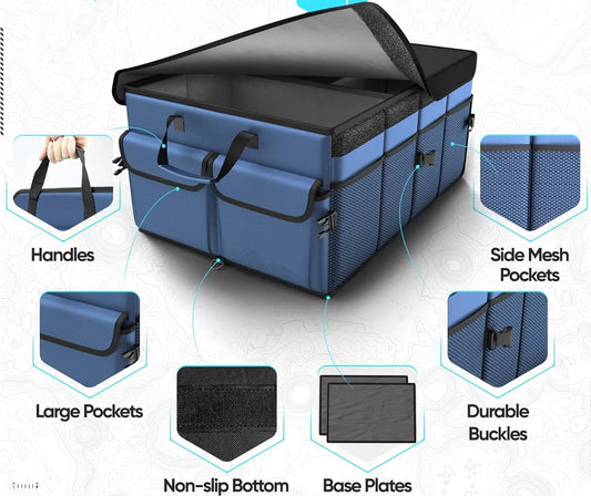 JMT-187274 Collapsible Multi Compartment Car Trunk Organizer Made from 600D Oxford Fabric