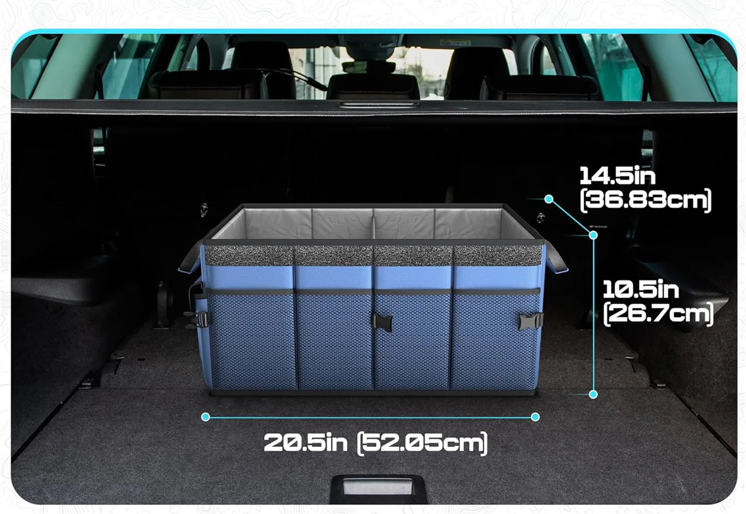 JMT-187274 Collapsible Multi Compartment Car Trunk Organizer Made from 600D Oxford Fabric