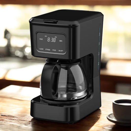 JMT-187466 4-Cup Coffee Maker with Clear Water Window and Glass Pot for Ground Coffee Brewing