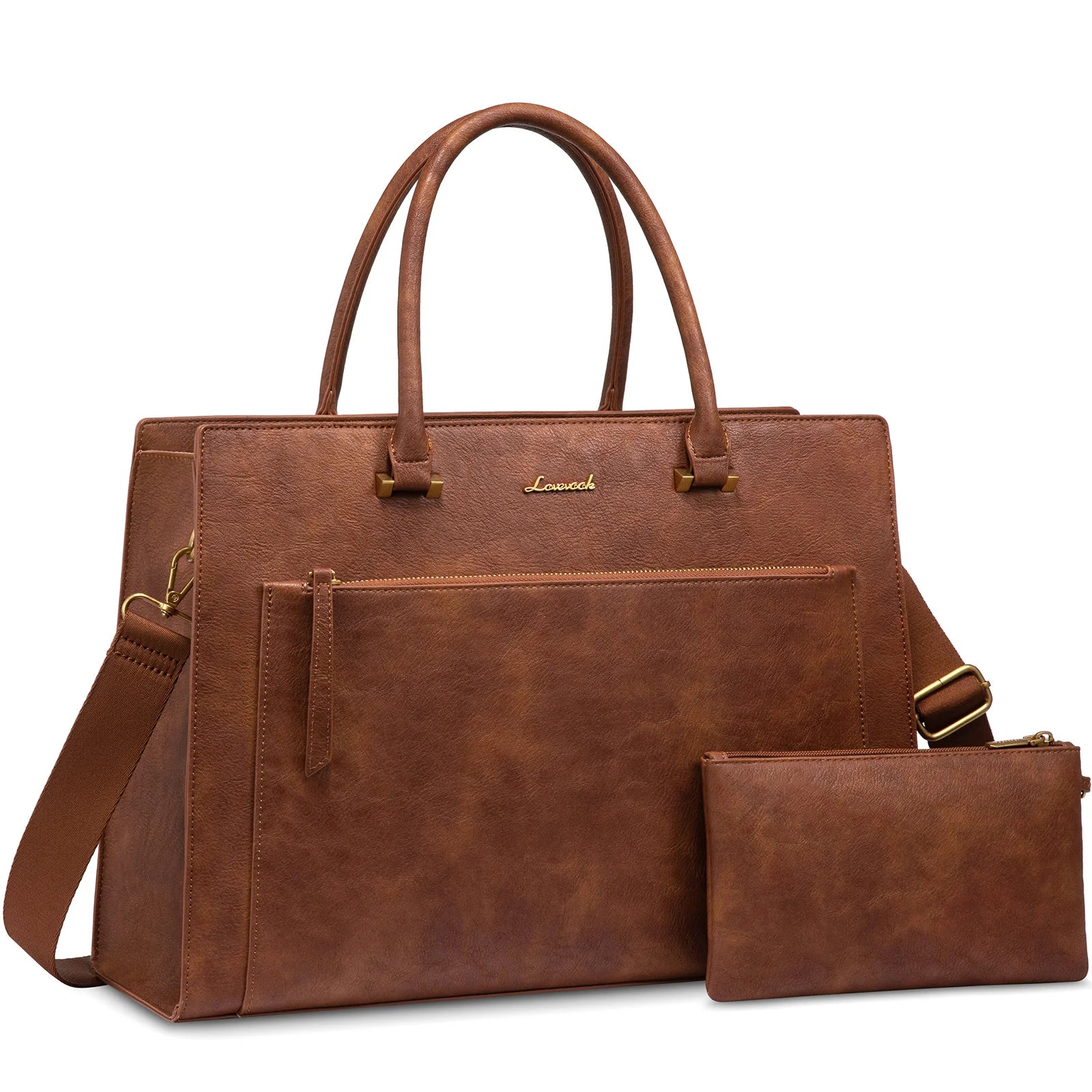 JMT-187466 Stylish 15.6in PU Leather Laptop Tote Bag for Women - Versatile Office & Work Use