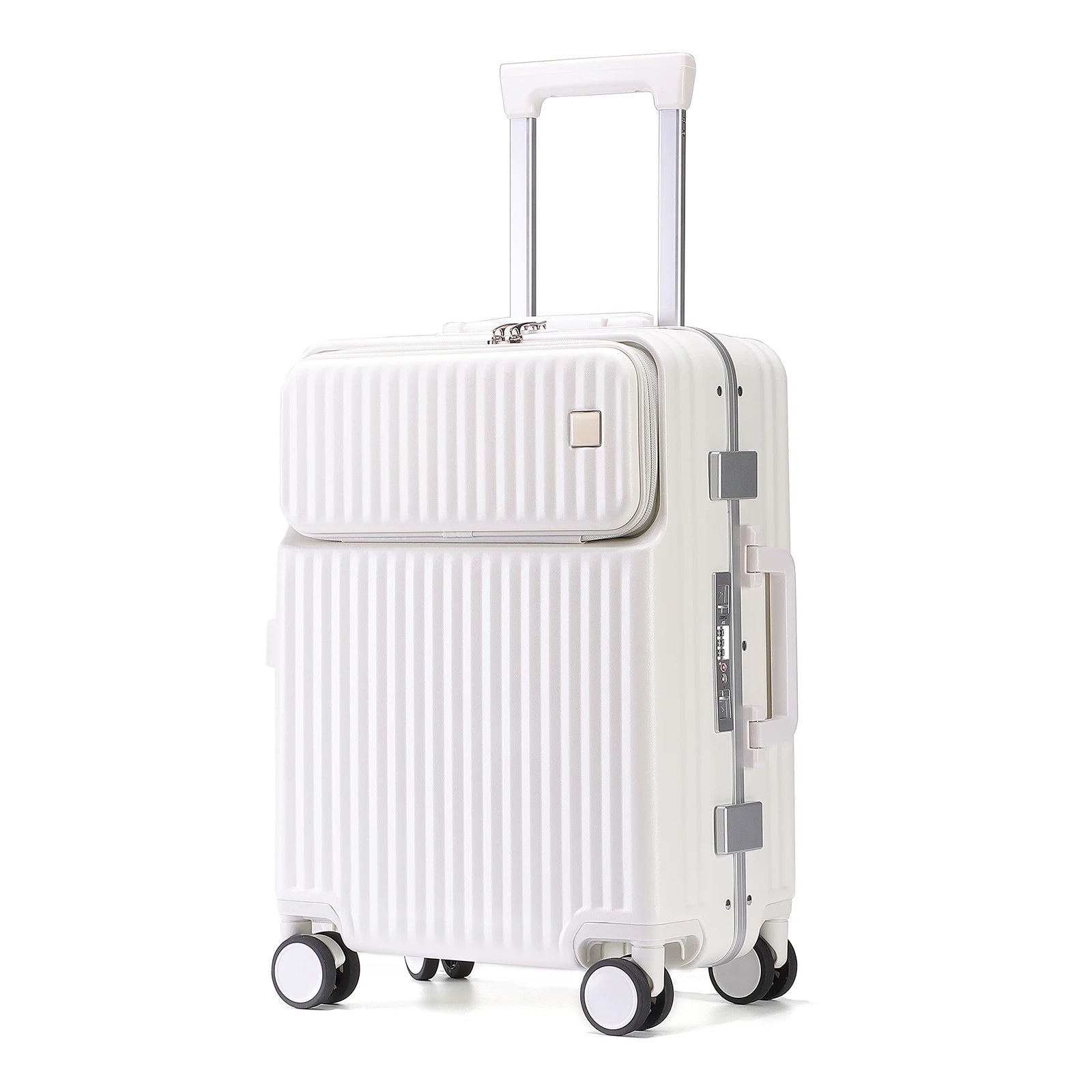 JMT-187530 Durable PC Aluminium Frame Trolley Carry-On Travel Suitcase with Front Pocket