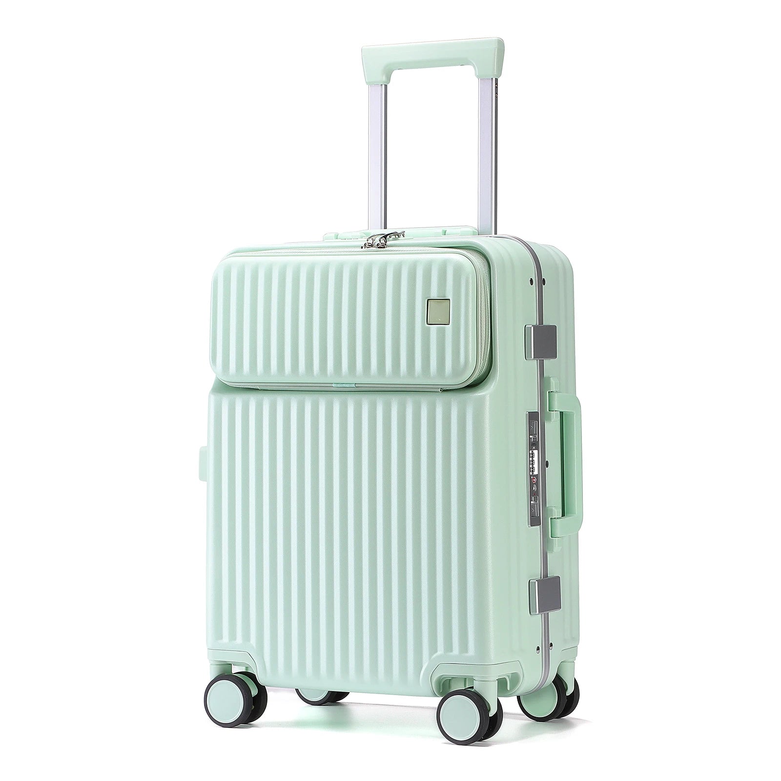 JMT-187530 Durable PC Aluminium Frame Trolley Carry-On Travel Suitcase with Front Pocket