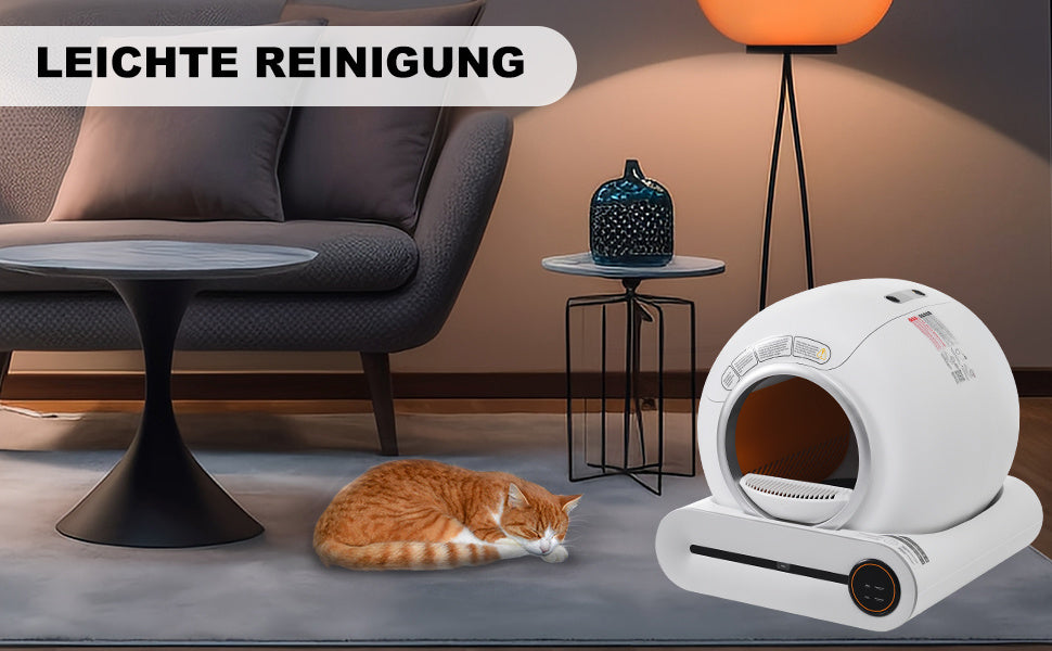 JMT-187658 Self-Cleaning Cat Litter Box with Adaptive Features, 65L Capacity, App Control, Infrared Sensors, and Safety Design