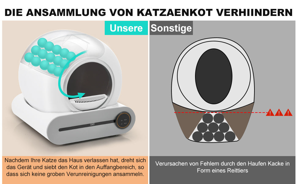JMT-187658 Self-Cleaning Cat Litter Box with Adaptive Features, 65L Capacity, App Control, Infrared Sensors, and Safety Design