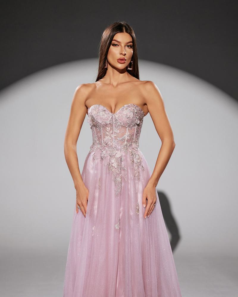 JMT-187722 Elegant Pink Evening Gown with Flattering Silhouette for Women