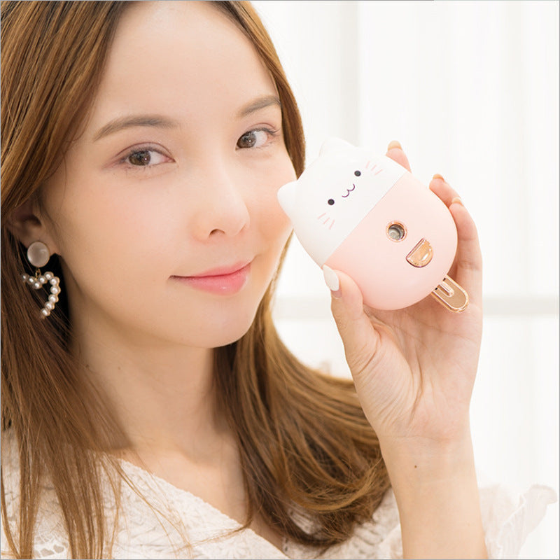JMT-188042 Portable Handheld Rechargeable Humidifier with 40ml Water Tank Capacity in White and Pink