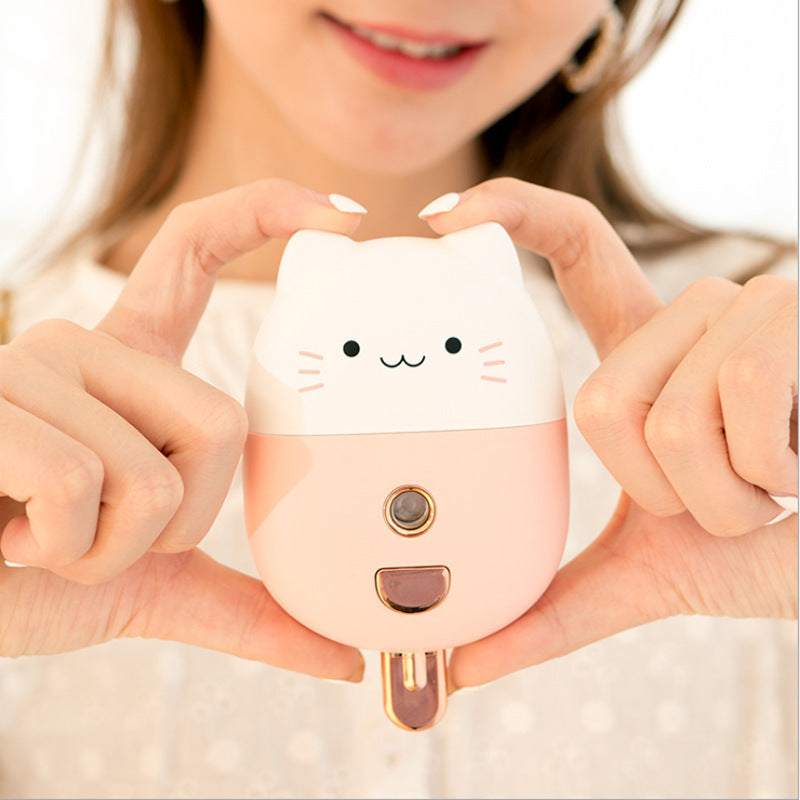JMT-188042 Portable Handheld Rechargeable Humidifier with 40ml Water Tank Capacity in White and Pink