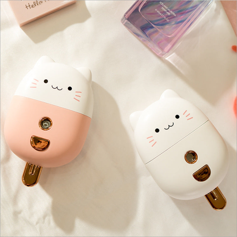 JMT-188042 Portable Handheld Rechargeable Humidifier with 40ml Water Tank Capacity in White and Pink
