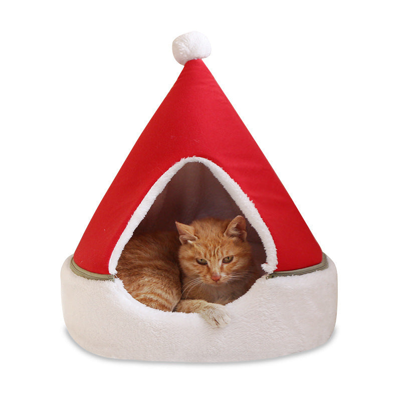 JMT-188106 Cozy Christmas Tree Pet Bed - Warm Winter Nest for Cats and Dogs in Green