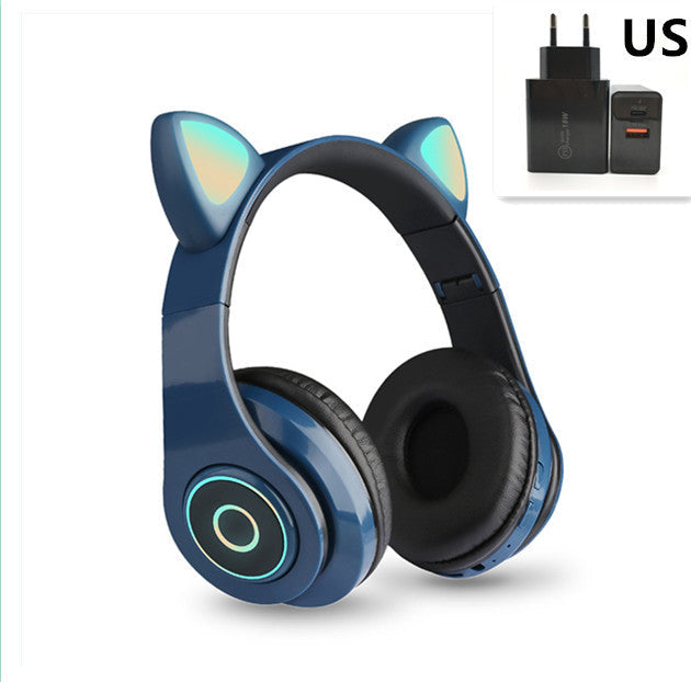 JMT-188618 Luminous Cartoon Cat Ears Bluetooth Headset with Stereo Sound and Foldable Design
