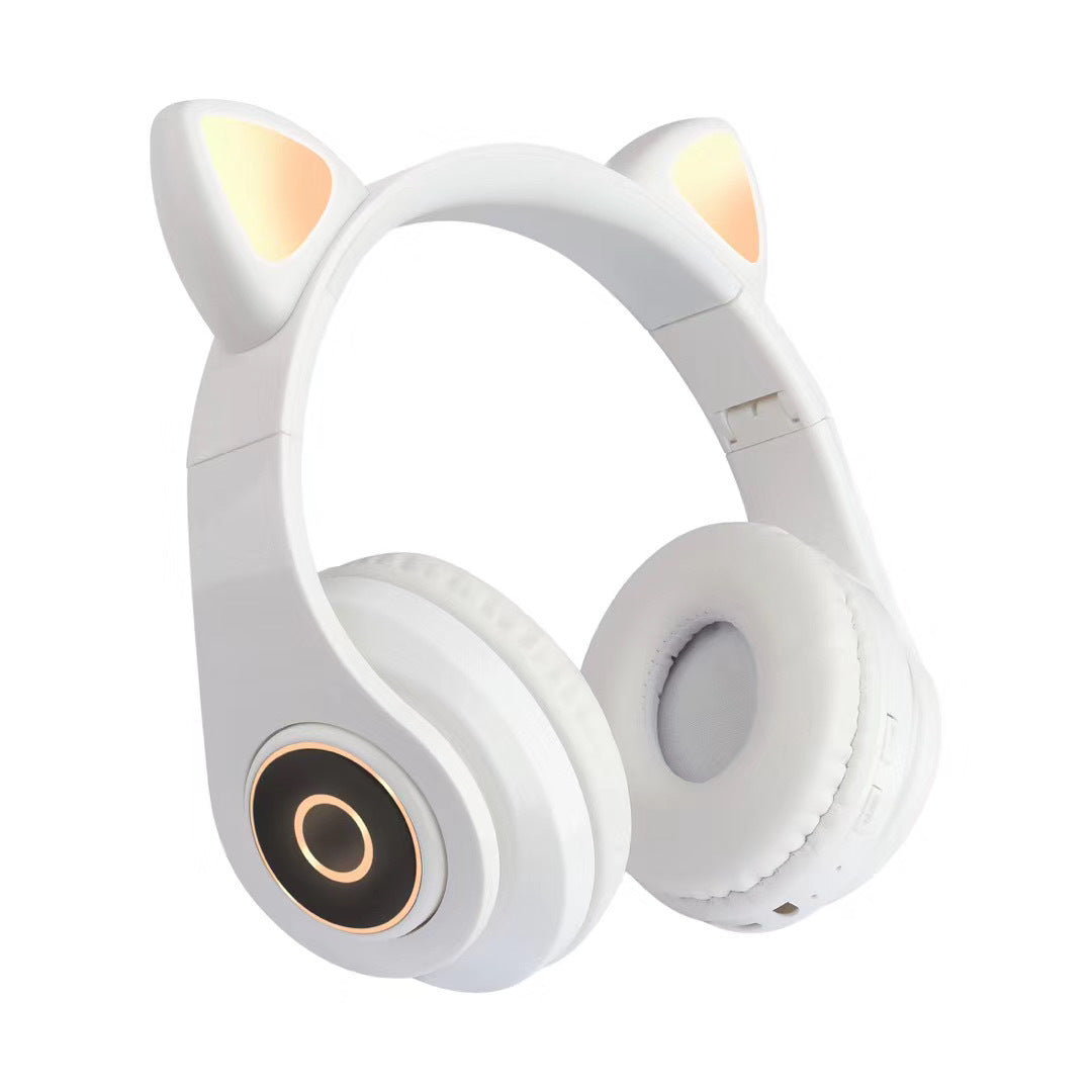 JMT-188618 Luminous Cartoon Cat Ears Bluetooth Headset with Stereo Sound and Foldable Design