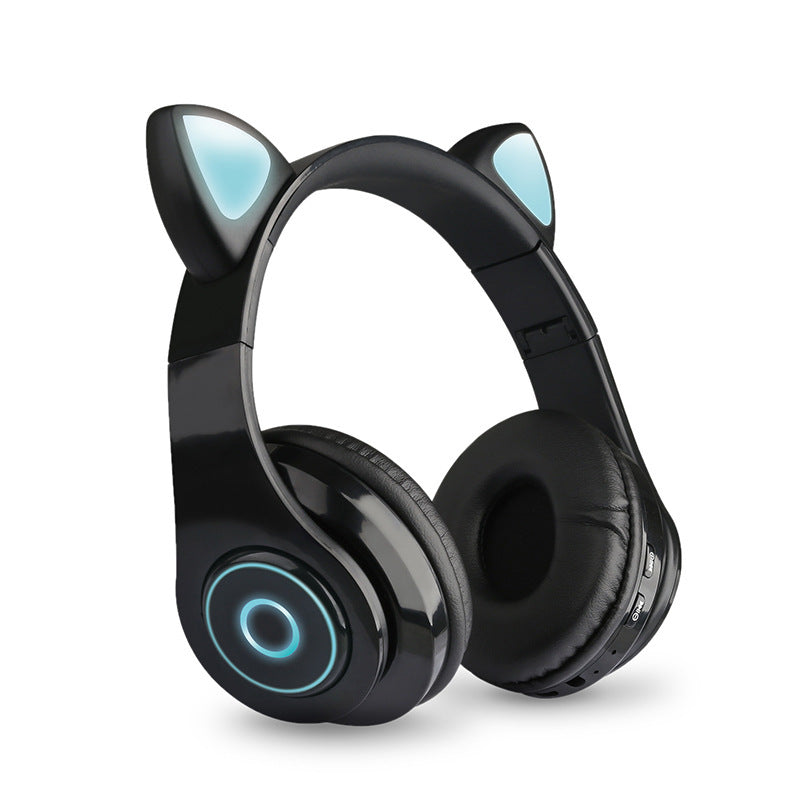 JMT-188618 Luminous Cartoon Cat Ears Bluetooth Headset with Stereo Sound and Foldable Design
