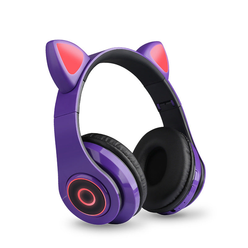 JMT-188618 Luminous Cartoon Cat Ears Bluetooth Headset with Stereo Sound and Foldable Design