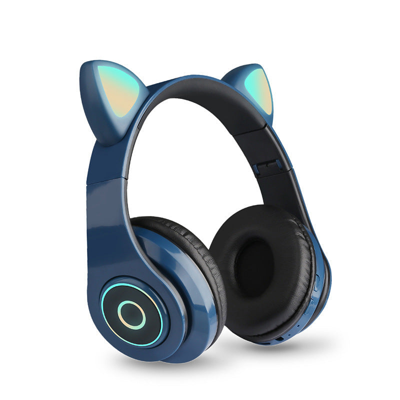 JMT-188618 Luminous Cartoon Cat Ears Bluetooth Headset with Stereo Sound and Foldable Design