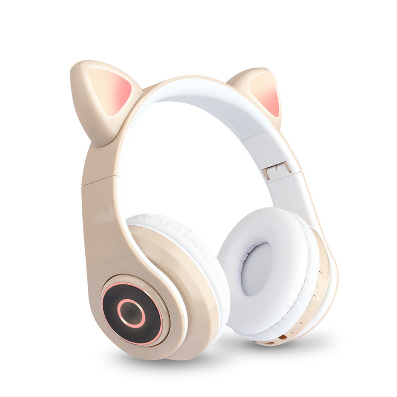 JMT-188618 Luminous Cartoon Cat Ears Bluetooth Headset with Stereo Sound and Foldable Design