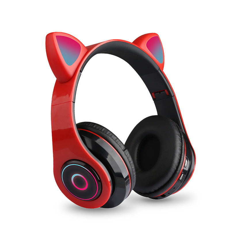 JMT-188618 Luminous Cartoon Cat Ears Bluetooth Headset with Stereo Sound and Foldable Design