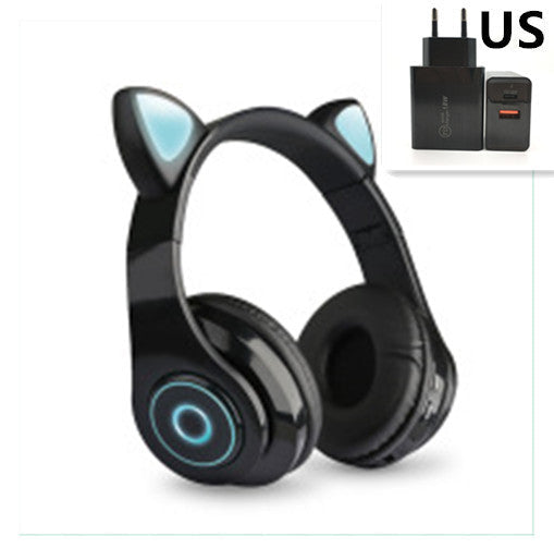 JMT-188618 Luminous Cartoon Cat Ears Bluetooth Headset with Stereo Sound and Foldable Design